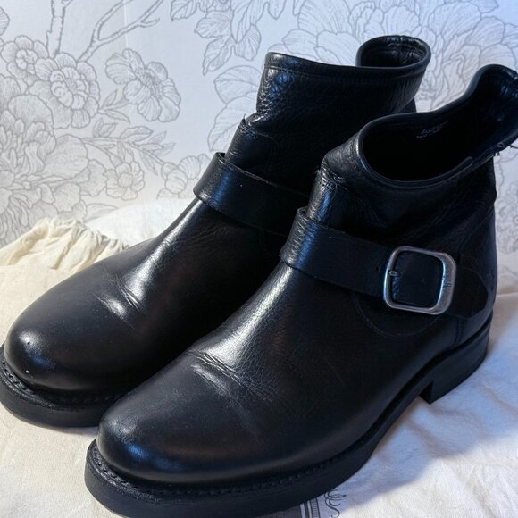 Frye | Women’s | Black Leather Harness Ankle Boots | Size 7
